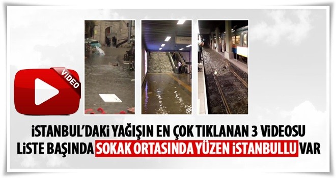 İstanbul'daki yağışın en çok izlenen 3 videosu