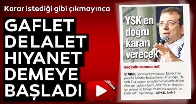 Ekrem İmamoğlu, YSK'nın İstanbul kararının ardından çark etti: YSK'yı kınıyorum.