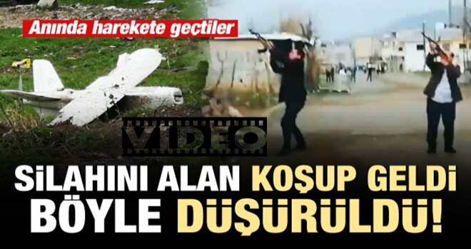 PKK'lıların İHA'sını korucular böyle düşürdü!