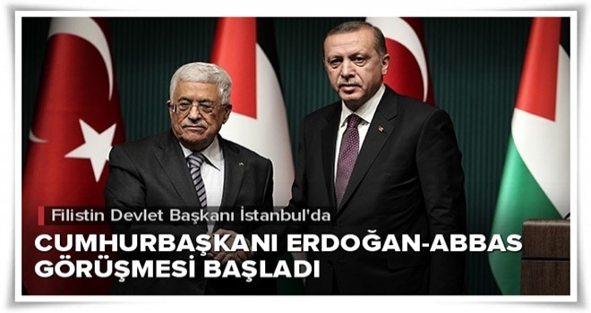 Cumhurbaşkanı Erdoğan ile Filistin Devlet Başkanı Abbas ile görüşüyor