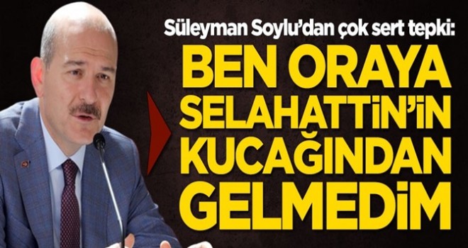 Süleyman Soylu'dan sert tepki: Ben oraya Selahattin'in kucağından gelmedim