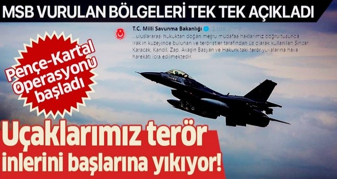 MSB duyurdu: Pençe-Kartal Operasyonu başladı