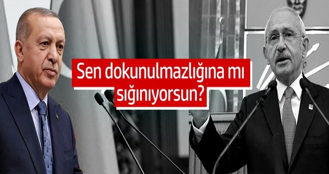 Başkan Erdoğan: 'Sen dokunulmazlığına mı sığınıyorsun?