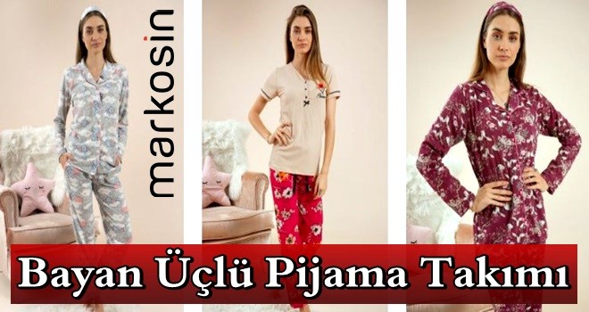 Bayan Üçlü Pijama Takımı