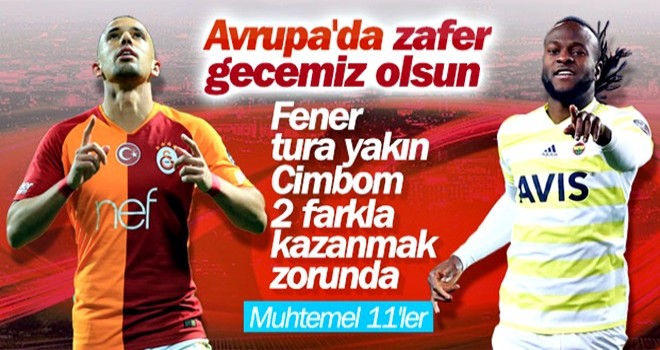 Fenerbahçe ve Galatasaray'ın muhtemel 11'leri