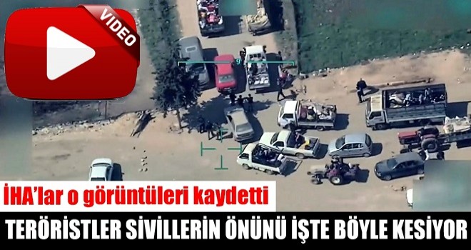 Afrin'de siviller gitmelerine izin vermeyen teröristlere direniyor