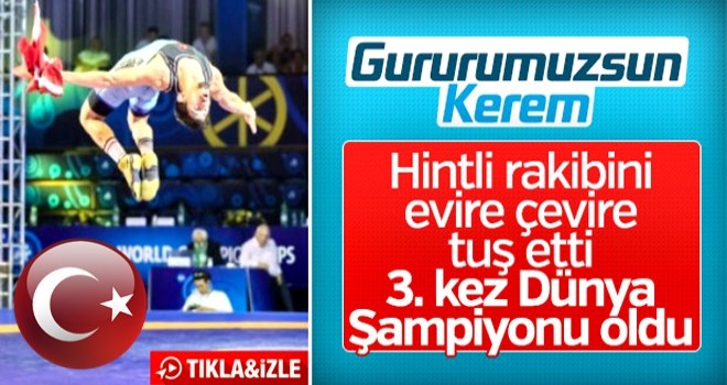 Genç Milli güreşçi Kerem Kamal 3. kez Dünya Şampiyonu