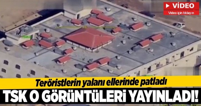 TSK vuruldu denilen hastanenin görüntülerini paylaştı.