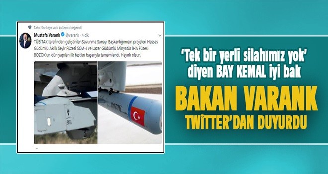 Yerli silahta sevindiren gelişme! Bakan Varank duyurdu